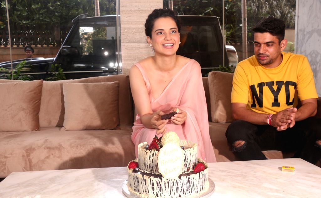 Indian Actress Kangana Ranaut during her birthday celebration